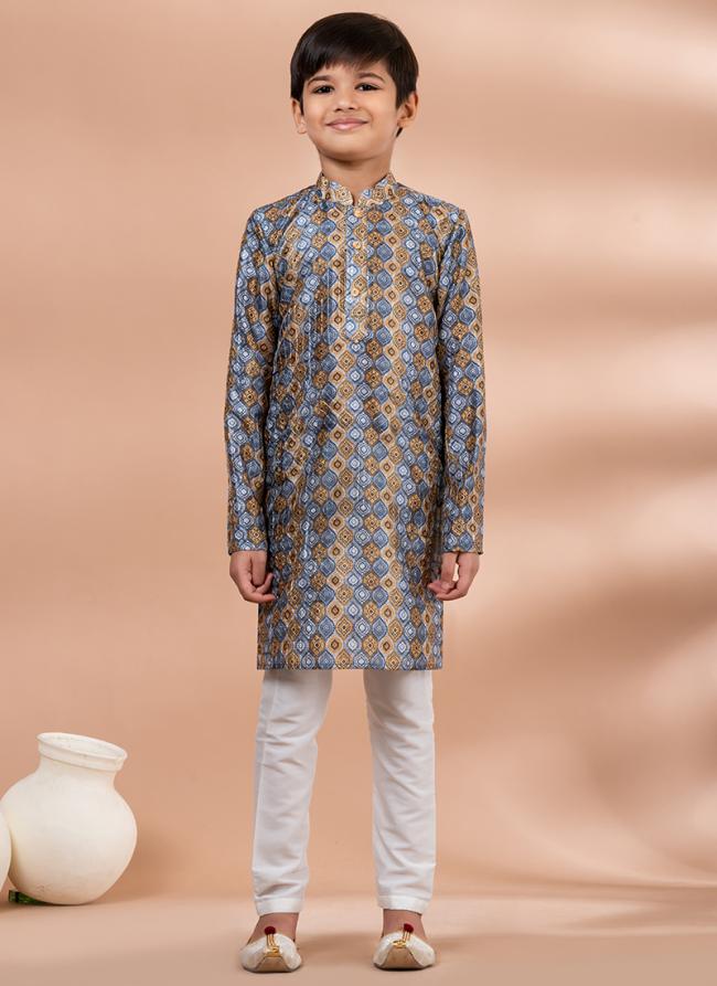 Mono Multi Traditional Wear Digital Printed Kids Kurta Pajama